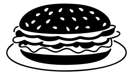 Delicious burger silhouette