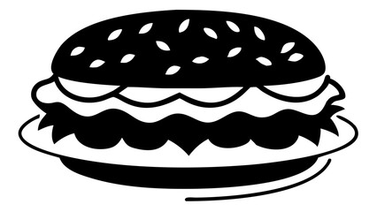 Delicious burger silhouette