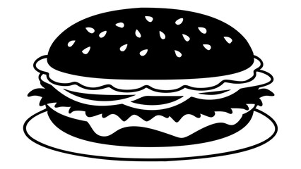Delicious burger silhouette