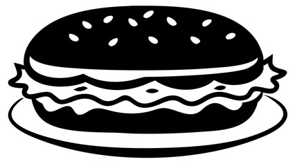 Delicious burger silhouette
