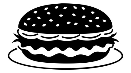 Delicious burger silhouette