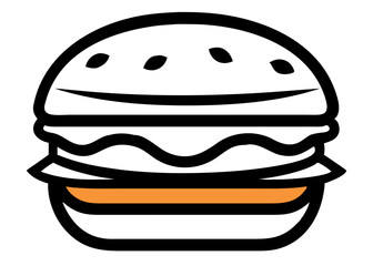 Delicious burger silhouette