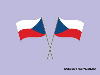 Naklejka premium Flag Of Czech Republic, Czech Republic flag, National flag of Czech Republic. table flag of Czech Republic.