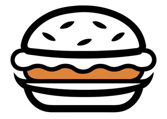 Delicious burger silhouette