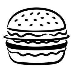 Delicious burger silhouette