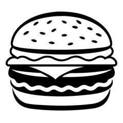 Delicious burger silhouette
