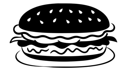 Delicious burger silhouette