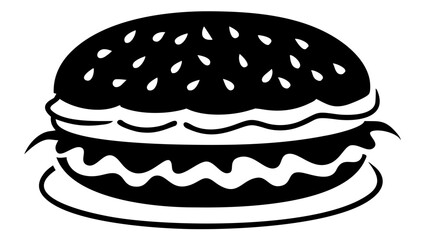 Delicious burger silhouette