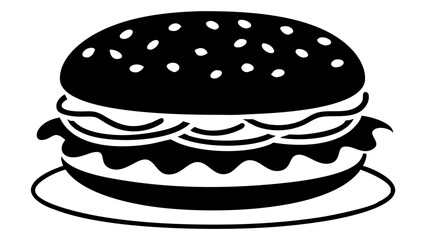 Delicious burger silhouette