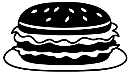 Delicious burger silhouette