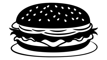Delicious burger silhouette