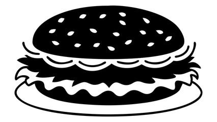 Delicious burger silhouette