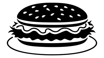 Delicious burger silhouette