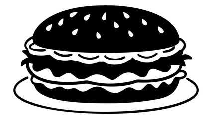 Delicious burger silhouette