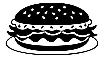 Delicious burger silhouette