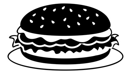 Delicious burger silhouette