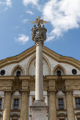 Exterior of the Ursuline Church of the Holy Trinity in Ljubljana, Slovenia, Europe