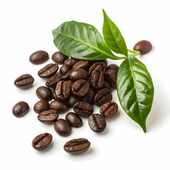 Obraz premium Coffee beans isolated on a white background