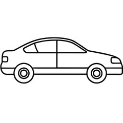 Sedan Line Art Icon  Clean & Minimalist for Web and Print Use