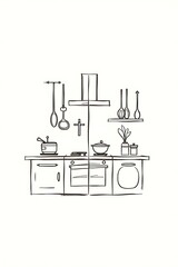 Fototapeta premium Simple Kitchen Sketch (1)