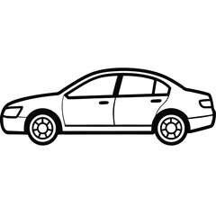 Sleek Line Art Icon of a Sedan  Modern Design for Web & Print