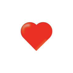 red heart isolated on white