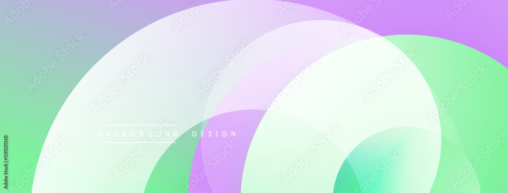 Aufkleber Abstract design. Overlapping circles create vibrant gradient effect. Soft colors blend, forming modern background. Minimalist aesthetic, smooth transitions.