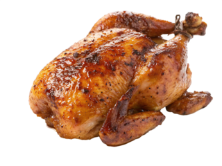 Broiled seasoned chicken isolated on transparent background