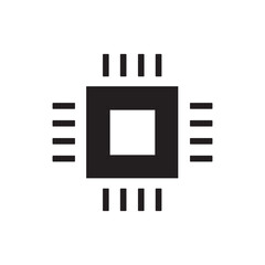 electronic components and microchip icon vector drawing