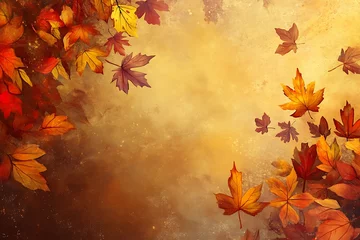 Fleecedeken met foto A gentle autumn breeze whispers through vibrant, swirling leaves painting a warm, nostalgic scene with soft golden hues and a dreamy, textured background. © knockout