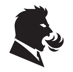 Silhouette of Protesters with picket signs hand-drawn line art style vector illustration.