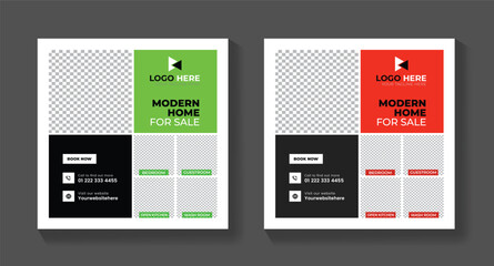 Dream  House Sale Social Media Post Template, Elegant House, Print Ready, Rent Social Media Post Template