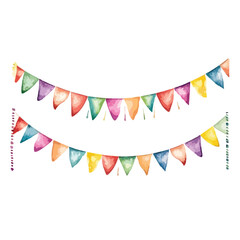 Obraz premium watercolor A fiesta with balloons and streamers illustration