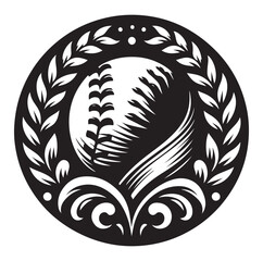 Baseball vector silhouette on white background