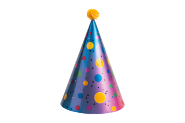 birthday party hat isolated on white or transparent background