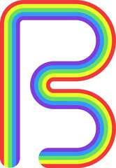 Obraz premium B-shaped curve with rainbow colors.