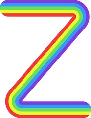 Z-shaped curve with rainbow colors.
