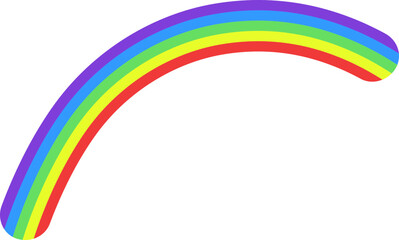 Rainbow colored curved line with round ends.