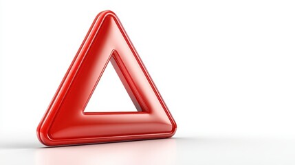 Striking red triangle on white, a minimalist abstract design with geometric harmony