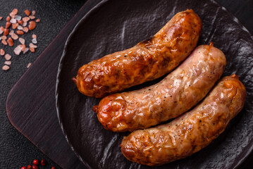 Grilled pork or beef sausages