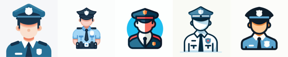 Fototapeta premium Sekumpulan Vektor Polisi
