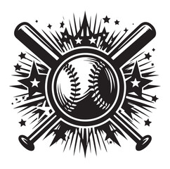 Baseball vector silhouette on white background
