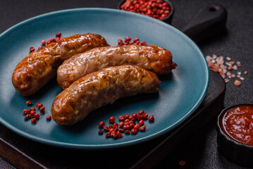 Grilled pork or beef sausages