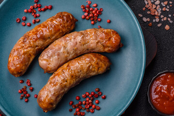 Grilled pork or beef sausages