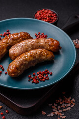 Grilled pork or beef sausages