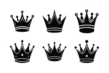 Crown sign collection Vector illustration 