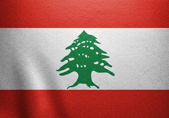 Lebanon Flag National Symbol with Cedar Tree. Lebanese Flag Design, Red, White, Green.