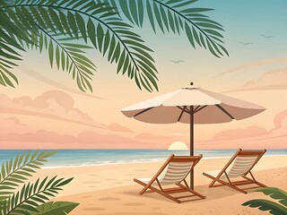 Obraz premium Looking up at blue sky and palm trees, view from below, vintage style, tropical beach and summer background, travel concept