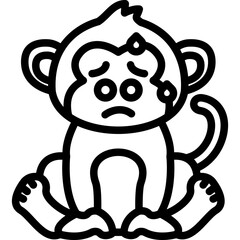 Anxious With Sweat Monkey Icon