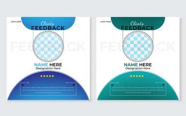 Client testimonial templet design, creative testimonial design.	